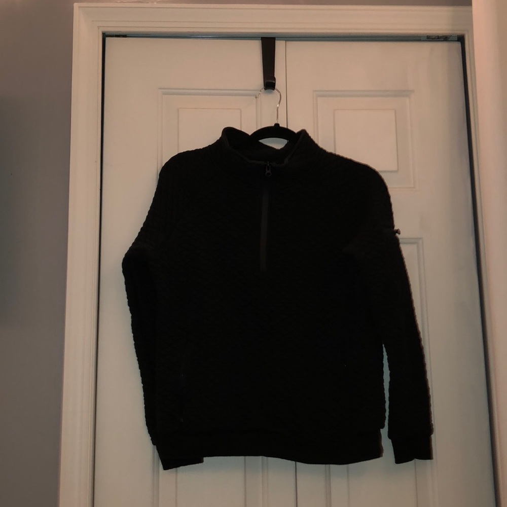 quilted black quarter zip